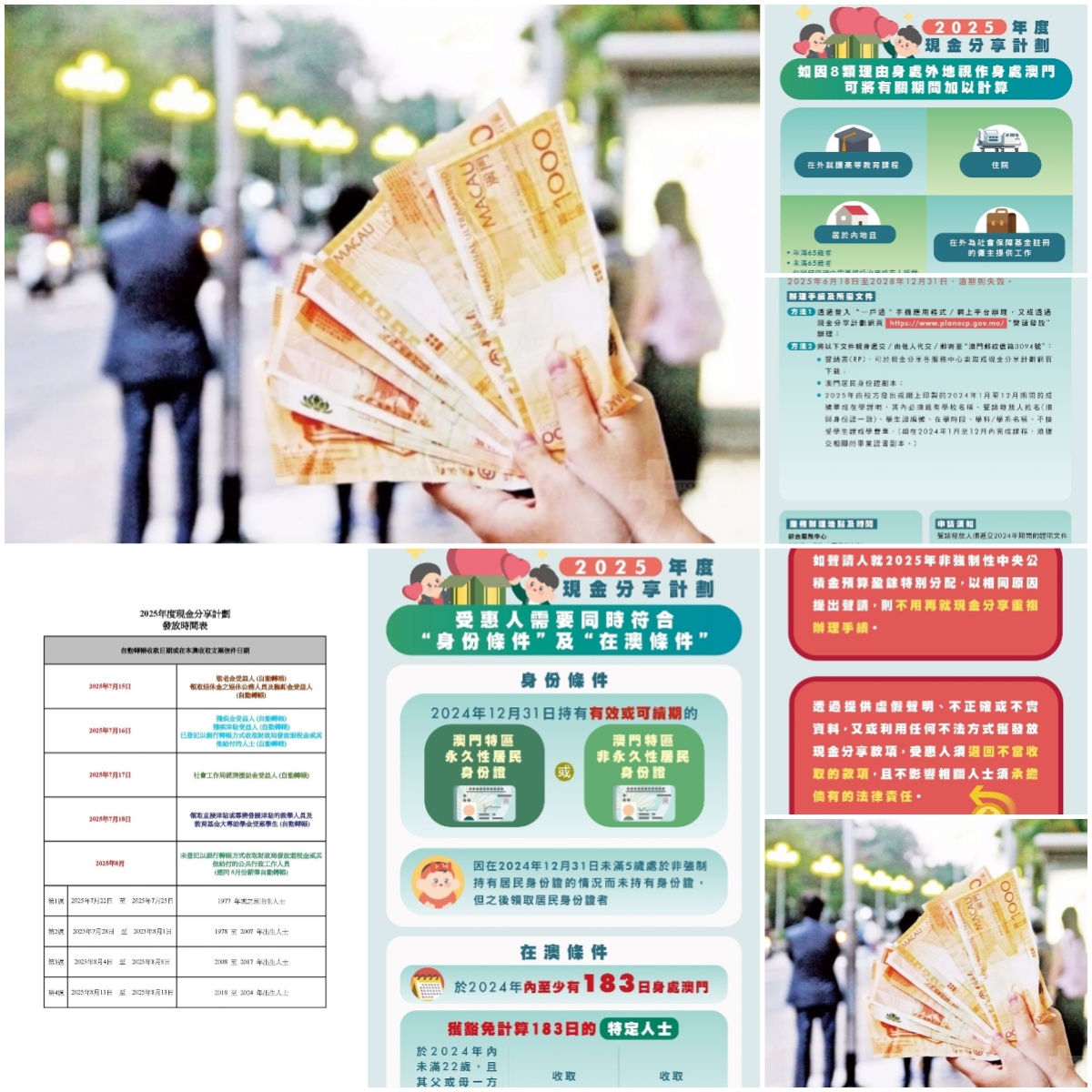 澳门现金分享七月中发放，要求在澳门不少于183日